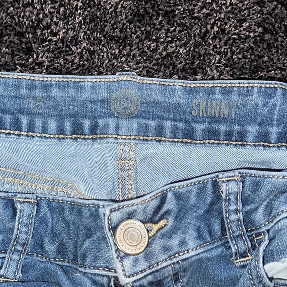 Juniors So Skinny Blue Jeans Size 15 - Picture 2 of 4
